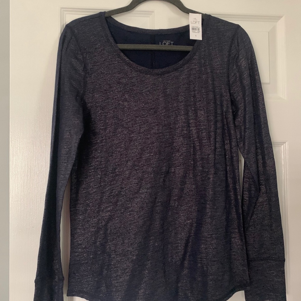 NWT! Loft metallic blue top
